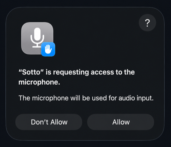Microphone permission dialog